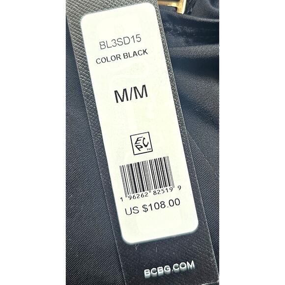 NWT BCBGMAXAZRIA Black One Piece Swimwear, Swimsuit, Ruffle top, Sz M - Picture 4 of 4